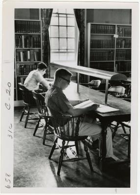 Students studying in Bunting Library