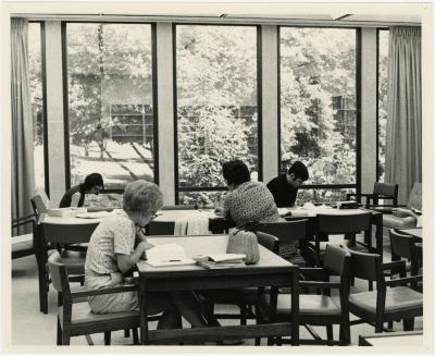 Students in Miller Library