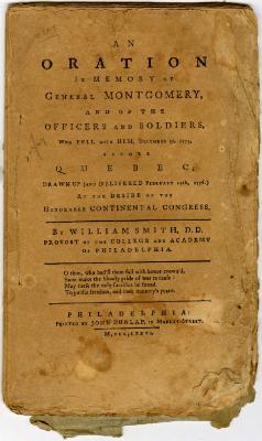 "An Oration in Memory of General Montgomery" by William Smith