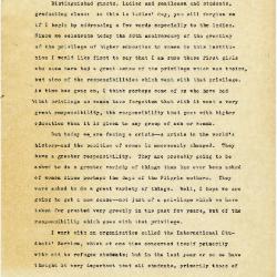 Typescript of Eleanor Roosevelt's commencement address