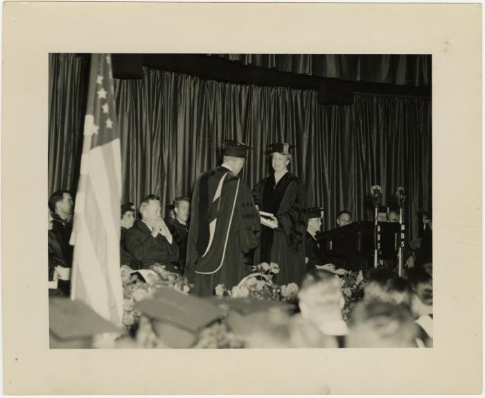 Anna Eleanor Roosevelt receiving her honorary doctorate of law