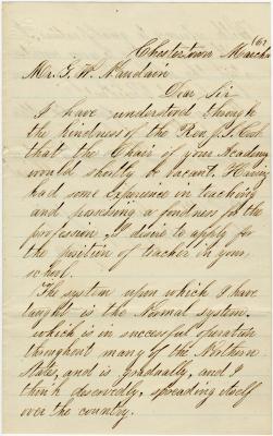 Letter from Joseph Burchinal to G.W. Naudain