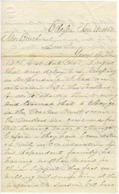 Letter to Joseph Burchinal from Reverend J.S. Cook
