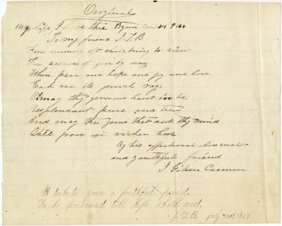 Poem to J.T.B. by J. Gibson Cannon