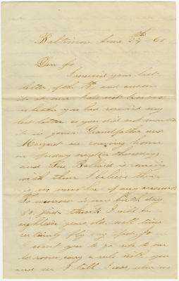 Letter to Joseph Burchinal from Francis Lockerman