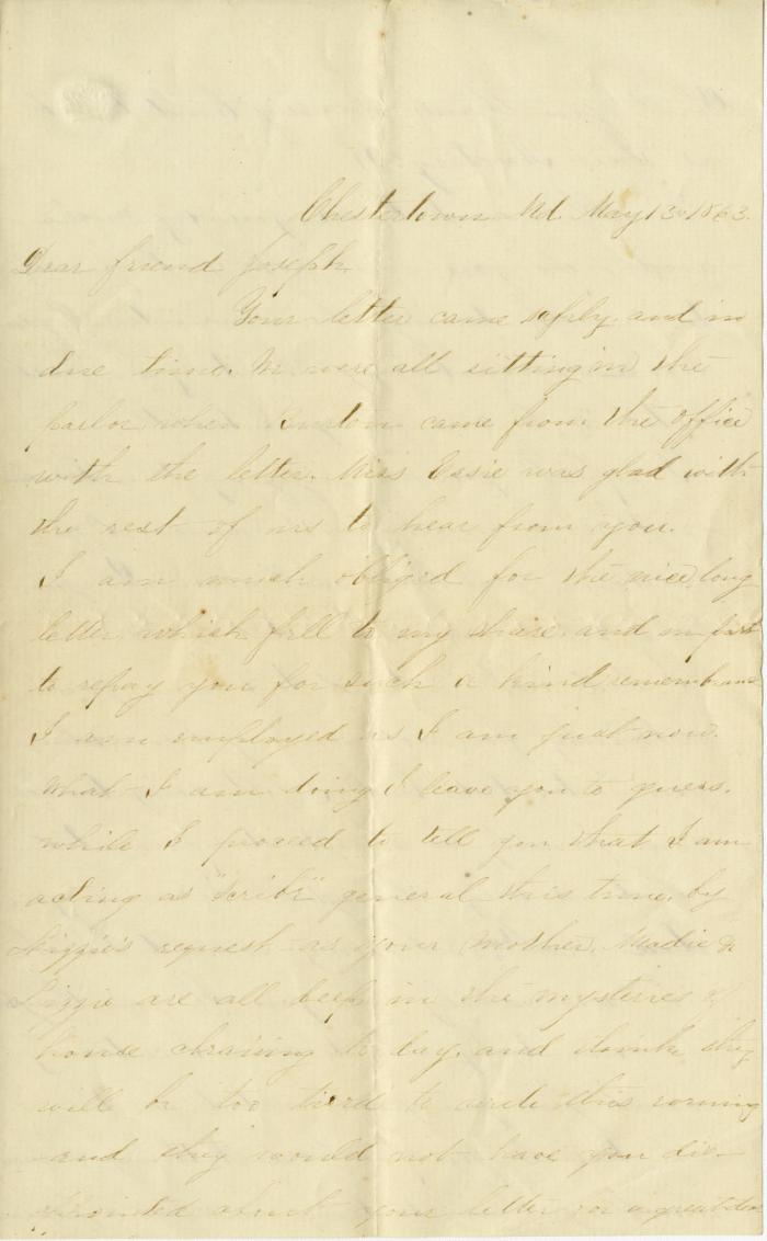 Letter to Joseph Burchinal from E.J.L.