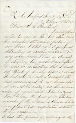 Letter to Joseph Burchinal from Daniel Hannah 