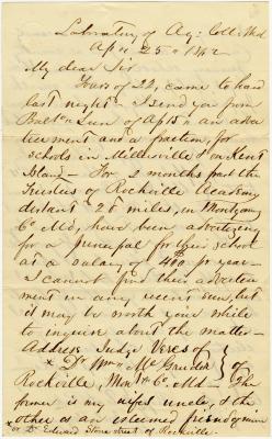 Letter to Joseph Burchinal from Dr. Montgomery Jones