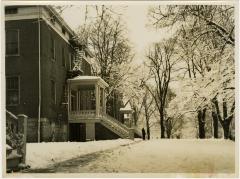 Hill Dorms in the snow