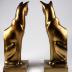 Brass cat bookends