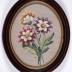 Framed floral needlepoint