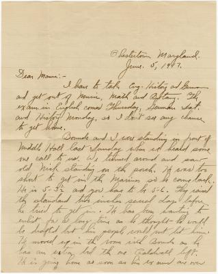 Lawrence Gorsuch letter to his mother, June 5, 1917