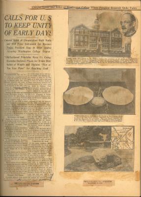 Philadelphia Inquirer and Philadelphia Bulletin news clippings for the Inauguration of President Mead