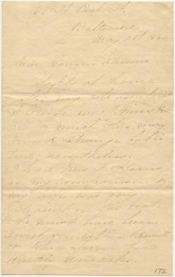 Nannie DeCoursey letter to Anna M. Willson