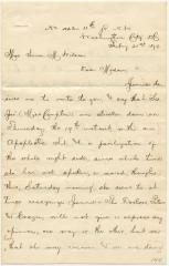 Edward Deeth, at Washington D.C., letter to Anna M. Willson