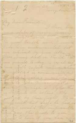 Jennie Deeth, at Georgetown, letter to Anna M. Willson