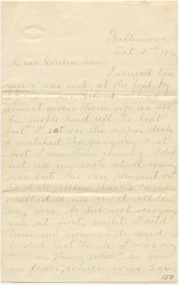 Nellie Deeth letter to Anna M. Willson