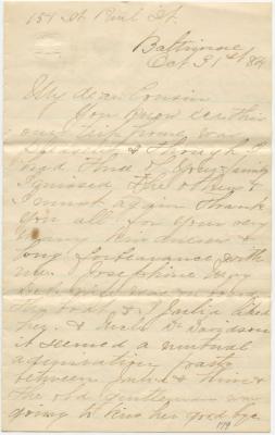 Nannie DeCoursey letter to Anna M. Willson