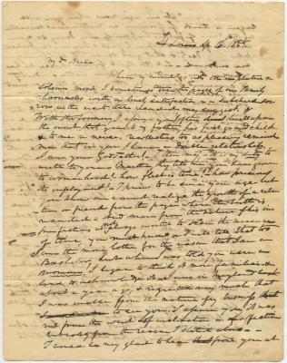 Alonzo W. Manning letter to Anna M. Young, at Prince George’s County, MD.