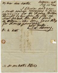 J.A. Manning letter to Anna M. Young Willson