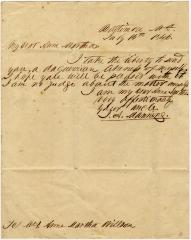 J.A. Manning, at Baltimore, letter to Anna M. Young Willson, at Rock Hall