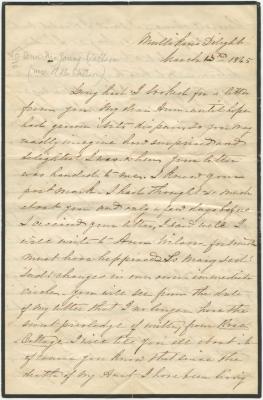 L. P. H. Watkins, at Millikins Delight, letter to Anna M. Willson