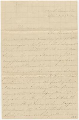 L. P. H. Watkins, at Baltimore, letter to Anna M. Willson