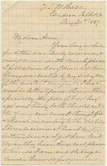 L. P. H. Watkins, at Talbot County, MD, letter to Anna M. Willson