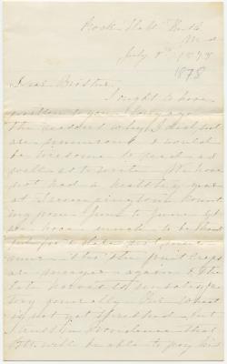 Anna M. Willson, at Rock Hall, MD, letter to Benjamin Young, at Washington D.C.