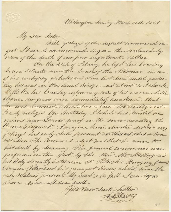 Alexander Young letter to Anna Martha Willson