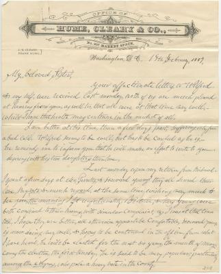 Benjamin Young letter to Anna Martha Willson