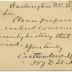 Postal card from Crittenden & Mackey, at Washington, D.C. to Benjamin Young regarding promised family history