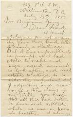 Joseph S. Birch, at Washington, D.C., letter to Benjamin Young