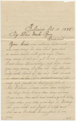 Annie R. McC., at Baltimore, letter to Benjamin Young