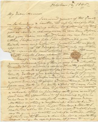 Notley Young, at Queen Anne, MD, letter to Anna M. Young