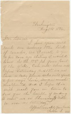 Pattie Smith letter to Anna M. Willson, regarding delay in visit