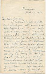 Isadore T. Young, at Nonesuch, letter to Anna M. Willson