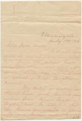 Pattie Smith, at Washington, D.C., letter to Anna M. Willson at Rock Hall, MD