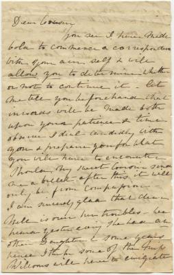 Ellen W. letter to Anna M. Young at Trumpington