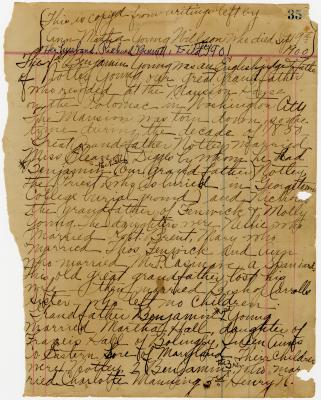 Young family genealogy by Anna Young Willson, copied by Julia Willson Ringgold