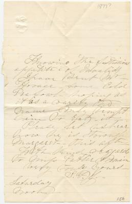 S. F. J. letter to Anna M. Willson at Trumpington