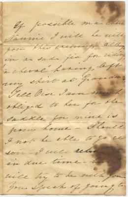Letter from Fanny to Anna Young at Collington Meadows