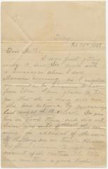 Richard B. Willson, at Sirley, letter to A.M. Willson at Trumpington