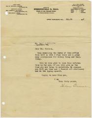Helen Brisco, Office of Clerk of Prince George’s County, letter to Paul A. Willson at Byrdton, VA
