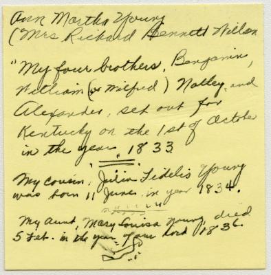 Genealogical notes on the Benjamin Young family by Anna Young Willson