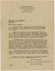Leonard J. Mather, Attorney at Law, Washington, D.C., letter to Julia R. Ringgold at Rock Hall, MD