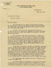 Carey Brown, Assistant Director, Public Buildings and Public Parks of the National Capital, Washington, D.C., letter to Loretta Turner at Byrdton, VA