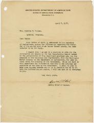 Letter from the Acting Chief of Bureau, USDA to Loretta Turner at Byrdton, VA
