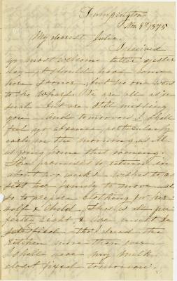Anna M. Willson letter to Julia R. Willson at Baltimore