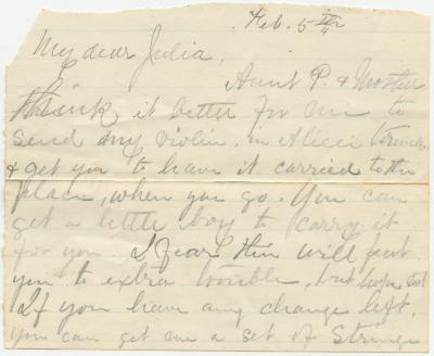Horace Willson letter to Julia Willson